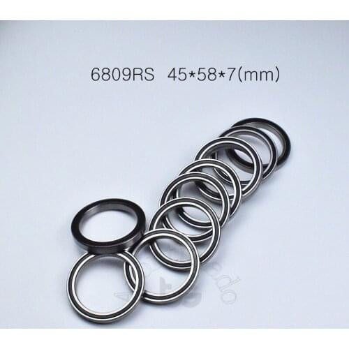 6809RS 45*58*7(mm) 1piece bearing ABEC-5 Rubber sealed bearing Thin wall bearing 6809 6809RS chrome steel bearing