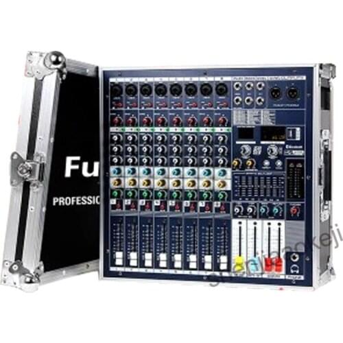 1pc professional power mixer High-power dual LCD professional mixer with stage cabinet Bluetooth reverb effect 220V 1800w*2