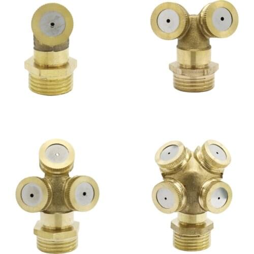 Adjustable Brass Spray Misting Nozzle with 1/2 Inch Male Thread Agricultural Spraying pesticides Fogger Irrigation 1 Pcs