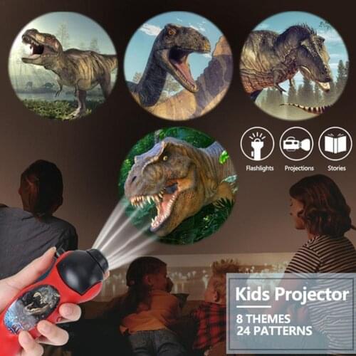 Dinosaur Shark Projector Toy Flashlight Sleeping History Early Education Model Torch Flashlight Night Study Learning Fun Toys