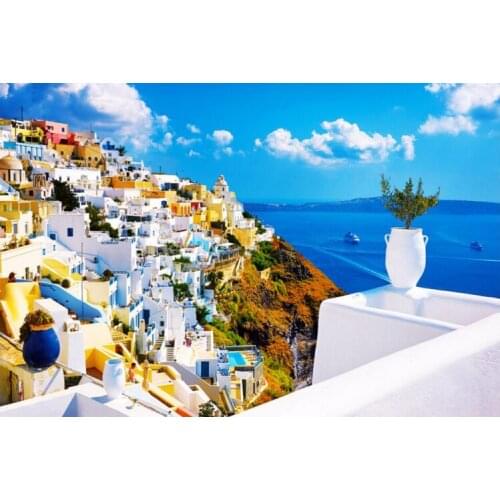 Santorini The wooden puzzle 1000 pieces ersion paper jigsaw puzzle white card adult childrens educational toys