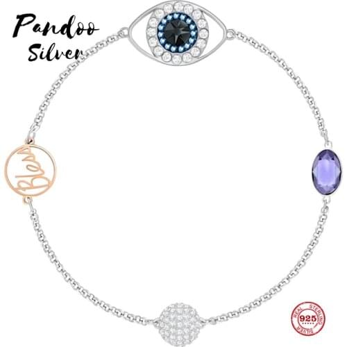 Fashion Charm Pure 925 Silver Original 1:1 Copy, Mysterious Element Lucky Guardian Letter Fashion Female Luxury Jewelry Gifts