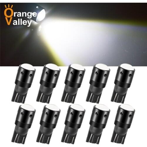 10PCS Super Bright Car LED T10 W5W 2 Turn Side License Plate Light 2825 12961 12396 158 161 168 194 Auto Interior Bulb DC12V