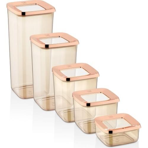 Tubi Home Vip John 5'li Square Storage box Copper