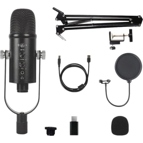 USB Microphone,Condenser Recording Microphone with Mute and Echo for Laptop Pc Mac Phone Studio Recording, Broadcast