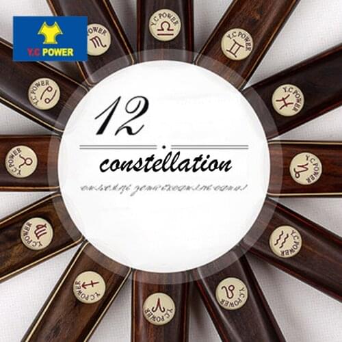 YCPOWER 12 Constellations Models tacos de snooker cue 3/4 with Tip Chalk Glove