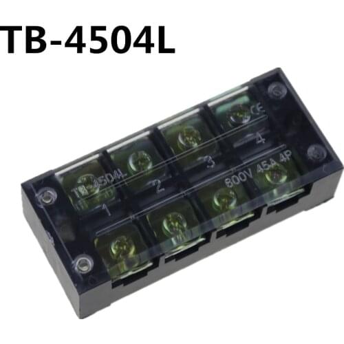 1pcs TB-4504 Fixed Terminal Block 600V 45A 4P Screw Terminal