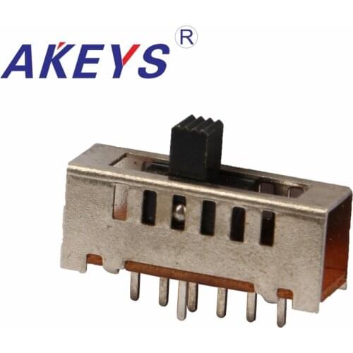 10PCS SS-16F03-G5 Single pole six throw 6 position slide switch 7 pin verticle type handle heights can be customized