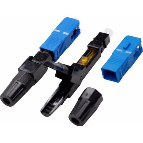 100PCS FTTH SC UPC single-mode fiber optic SC UPC quick connector FTTH Fiber Optic Fast Connector SC Connector