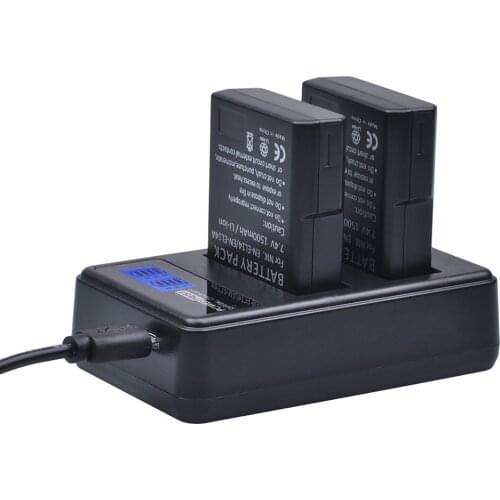 2x 1500mAh EN-EL14 EN-EL14a EN EL14 Battery + LCD USB Dual Charger for Nikon P7800,P7100,D3400,D5500,D5300,D5200,D3200,D3300,Df