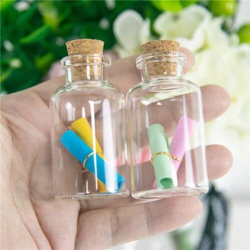 30x55x12.5mm 22ml Glass Jars Pendants Wishing Drifted Bottles Empty Clear Transparent Mini Glass Bottles With Cork 50 pcs