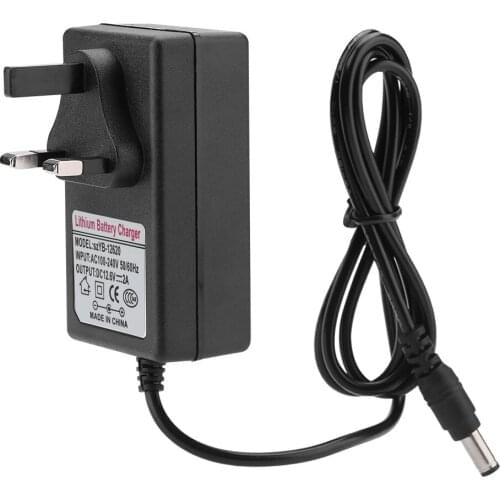 SOONHUA DC 12.6V 2A Power Supply Adapter Replacement Charger Adapters For Lithium-Ion Battery 100-240V UK/US/EU Plug