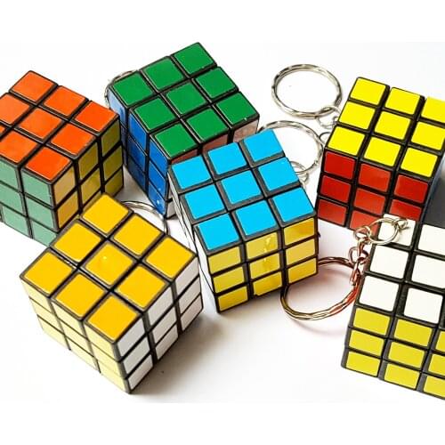12 Mini Magic Cubes Block Key Chain 3cm 117 Educational Birthday Party Favor Pinata Bag Filler Loot Gag Pocket Game Toy Carnival