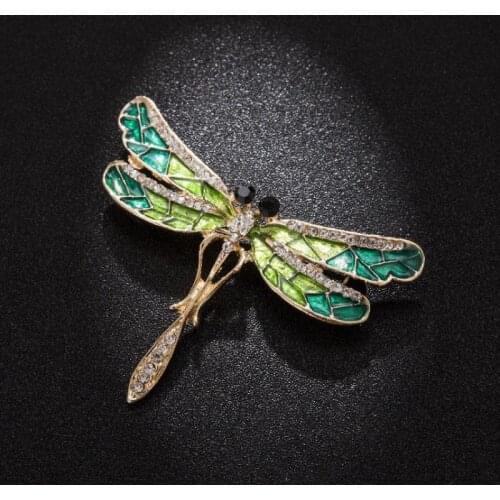 New Arrivals Womens Hot Fashion Bijoux Suit Shirt Dress Crystal Brooch Insect Dragonfly Brooches Pins For Women Jewelry Kpop