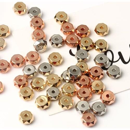 100PCS 7x4mm CCB Beads Glossy Spacer Beads Wheel Round Beads DIY Jewelry Accessories No Fade Needlework