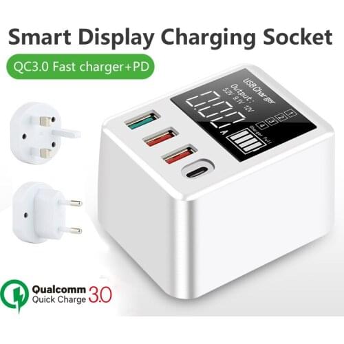 40W Quick Charge QC3.0 USB Charger Wall Travel Mobile Phone Adapter Fast Charger USB C Charger For iPhone Xiaomi Huawei Samsung