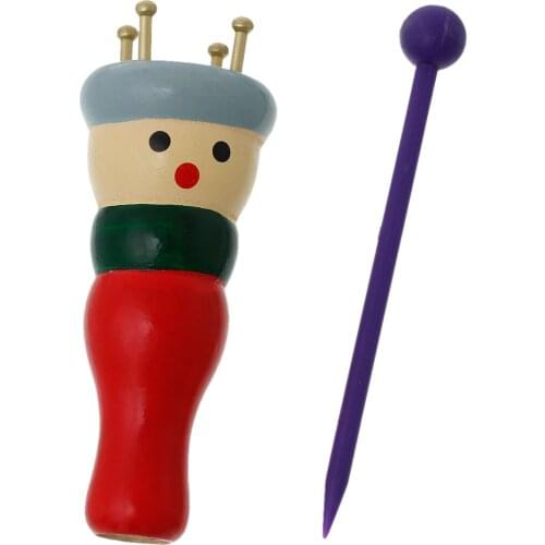 Wood Dolls Knitting Hand Tool Craft Multicolor For DIY Weave Yarn Crafts Household Knitting Tools 8.9*3.4cm/9.5*1.2cm, 3 Sets
