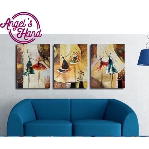 DIY 3D diamond mosaic dancing ballet girl diamond painting cross stitch diamond embroidery triptych home Decoration painting