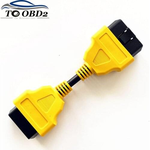 For ELM327 OBD2 16Pin Extension Cable adapter 13cm 30cm 16 Pin Male to Female OBD II OBD2 yellow Extension Cable Connector