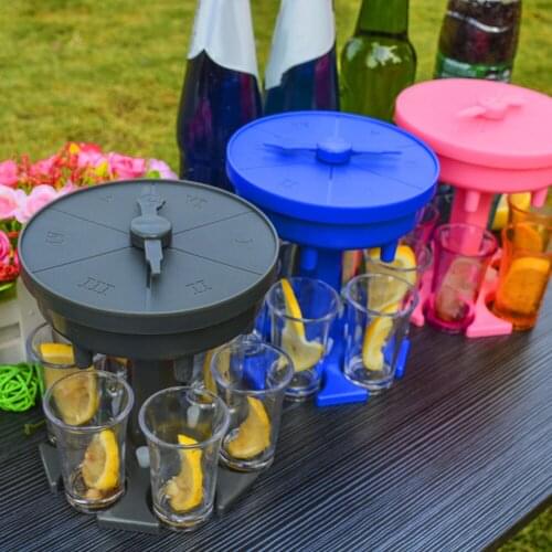 Upgraded 6 Shot Glass Dispenser Bottle Shots Whiskey Glasses Holder Dispenser With Turntable Home Bar Party Games Drinking Tool