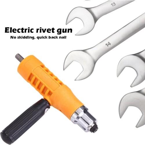 Electric Rivet Nut Gun Riveting Tool Set Insert Nuts Riveter Drill Adapter Kit No Skidding and Quick Back Nail Feature