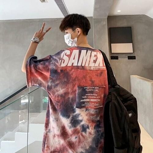 Short-sleeved t-shirt mens trendy brand fat big size compassionate American loose hip-hop ins Hong Kong style half sleeve