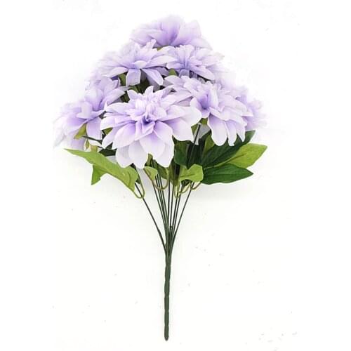 Flowers For Home Wedding Decor Silk Simulation Bouquet High Quality Party Room Decoration 1pcs 50cm 10 Heads Fake Dahlia