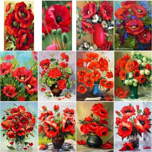 CHENISTORY 60x75cm Frame Painting By Numbers For Adults Flowers Drawing Coloring By Numbers Handmade Acrylic Paint For Home