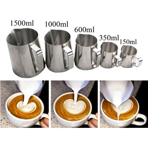 350ml150ml Stainless Steel Pitcher Espresso Milk Coffee Cup Mugs Thermo Latte Art Pull Flower Cup Cappuccino Coffee Tools