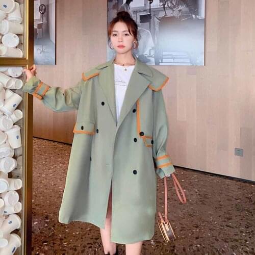 Женские двубортные тренчи LWAIXS China At AliExpress