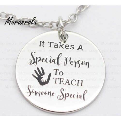 New arried "It takes a special person to teach someone special"Copper necklace Keychain,charm Hand-Stamped Jewelry teacher gift