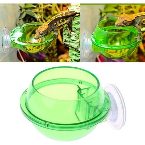 Reptile Anti-escape Food Bowl Cup Turtle Lizard Worm Live Food Container Q0KA