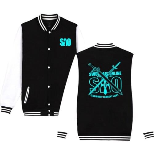 Anime Sword Art Online Sweatshirt Baseball Jacket Women/Men Coat Fashion Harajuku Jackets Hoodies Autumn Winter Fleece Tracksuit