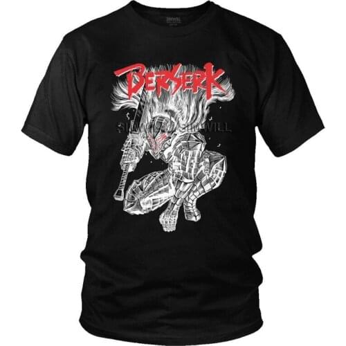 Mens Demon Hunter T-Shirt Funny Egg of the King Black Swordsman Guts Berserk Tshirt Short Sleeve Cool T Shirt Cotton Tee Tops