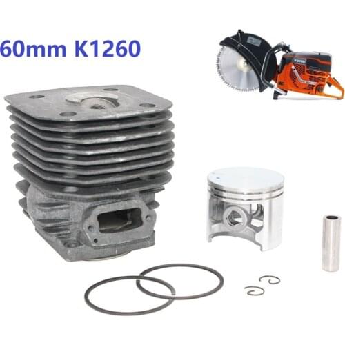 60mm Cylinder Kit Nikasil Plated Fit Husqvarna K1260 Concrete Cutoff Saw Rail Saw Zylinder Assembly Part 576270002 576270003
