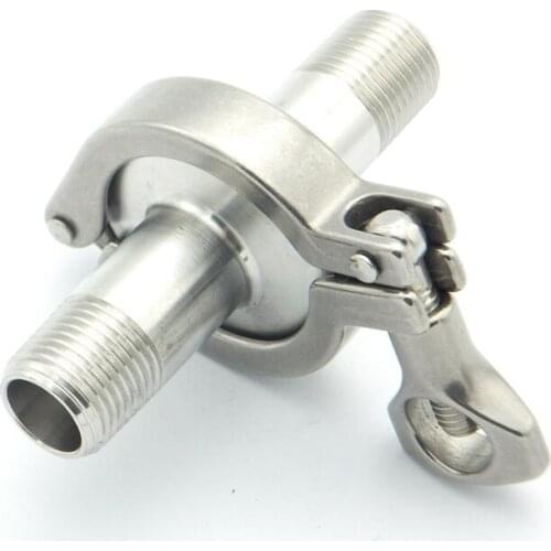 304 Stainless Steel Sanitary Fitting Set 1/2" 3/4" 1" 1.2" 1.5" NPT Male Thread Ferrule + Tri Clamp + Silicon Gasket