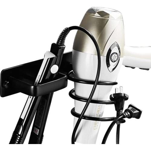 Wall Mount Aluminum Hair Dryer Rack Organizer Bathroom Rack Shelf Hairdryer Holder Rack Organizer Bathroom Accessories