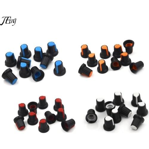 Newest Hot Sale 10 Pcs 15mmx17mm Shaft Hole Dia Plastic Threaded Knurled Potentiometer Knobs Caps