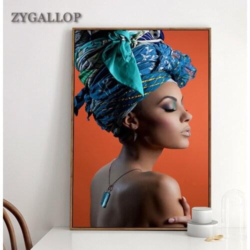 Nude African Woman Portrait Canvas Painting Nordic Poster and Prints Modern Wall Art Picture for Living Room Interior Home Decor