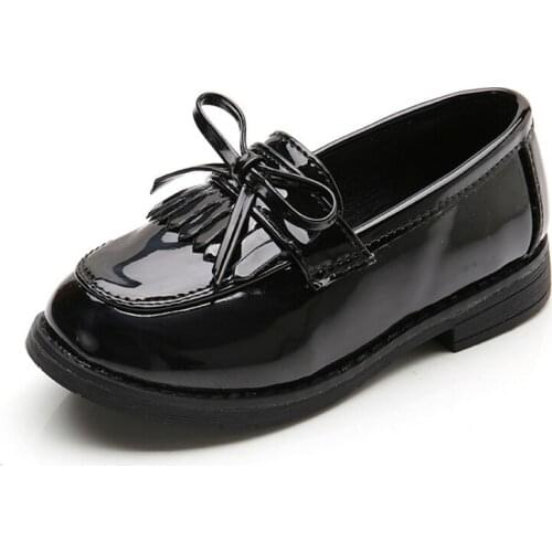 New Autumn Girls Children Shoes Patent Leather Plus Shoes Winter British Wind Bow Fashion School Sport Shoes Baby Kids Show Shoe