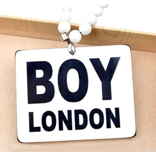 Hip Hop Boy London Pendant Necklace For Men Long Beads Chain Rock Style Big Letters Necklaces Pendants Male Jewelry Party Gifts