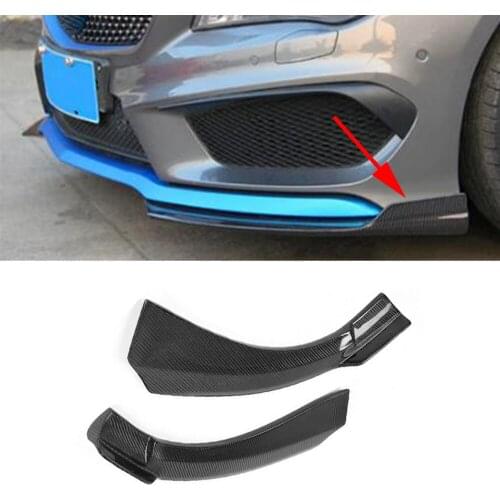 Carbon Fiber Front Bumper Lip Splitters Side Aprons for Mercedes-Benz W117 CLA250 CLA260 CLA45 AMG Sedan 2013 - 2015 Black FRP