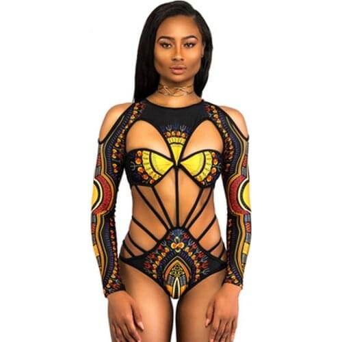 Sexy Women Bikini Swimsuits,One-piece Summer Swimwear,Printing Style,With Chest Pad,High Waist Elasticity Brief Swimming Trunks