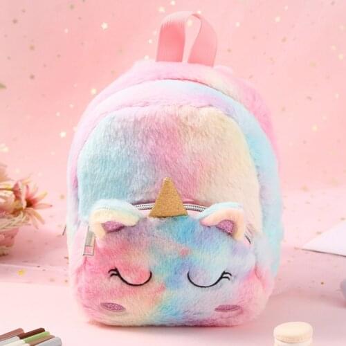 Plush Unicorn Backpack Childrens Cartoon School Bag Cute Unicorn Bag Mini Unicorn Backpack Bags Mini Pink Back Pack Schoolbag