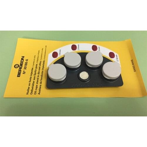 Bergeon 30180-A oil-cups stand in die-cast alloy.Containers with agate oil-Cups for watch tools