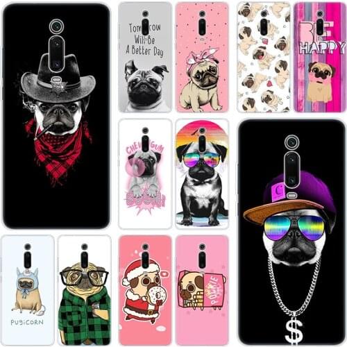 Hot pug dog puppy Silicone Case For Xiaomi Mi Note 10 9T CC9 E 9 Pro A3 Lite Play Redmi Note 8T 8 8A 6 Pro 6A 4X Fashion Cover