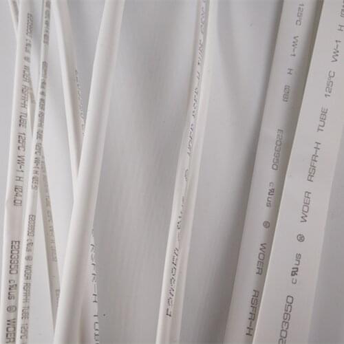 2:1 White Halogen free thermal shrinkable tube 5mm 6mm 8mm 10mm Heat Shrink Heatshrink Tubing Tube 1 M/lot