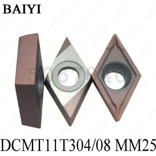 DCMT11T304 MM25 DCMT11T308 MM25 carbide inserts Internal Turning tool metal Lathe Cutting Tools CNC tool DCMT 11T304/08 blade