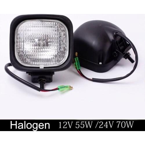 2pcs Universal Autos 12v 24v Halogen headlamp ATV SUV Bullbar Spotlights Forklift Crane Tractor headlight 4x4 Driving Work light