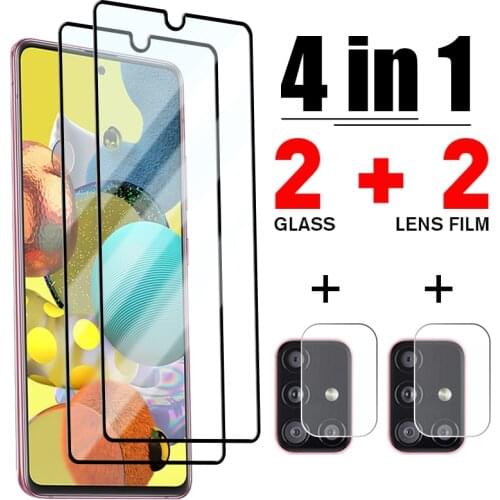 4in1 Full Cover Glass for Samsung A51 A71 A21S A31 A41 Camera Screen Protector for Samsung A50 A70 A30 A40 A20 M31 M51 M21 Glass